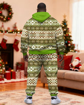 Big & Tall Men's Christmas Green-haired Monster Hoodie Set